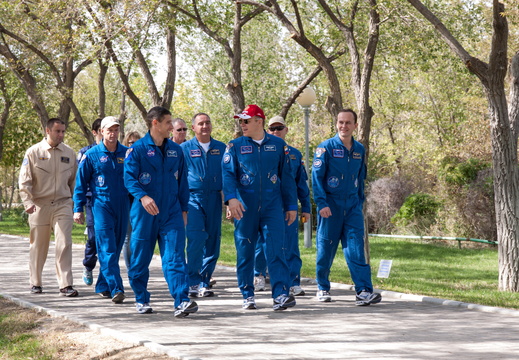 nasa2explore 9805281343 Expedition 37 38 Crewmates Proceed Down  Walk of Cosmonauts 