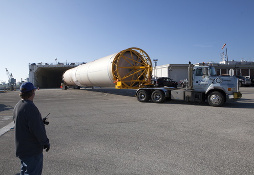 OA-7 Atlas V Booster Arrival and Offload
