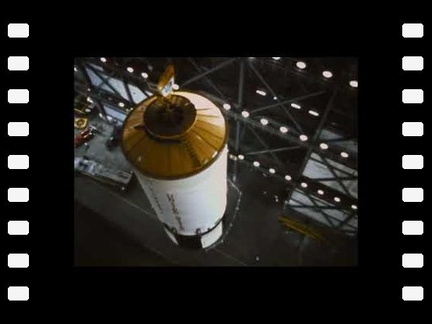 Apollo 8 second Saturn V stage assembly - 1968 Nasa footages