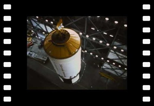 Apollo 8 second Saturn V stage assembly - 1968 Nasa footages